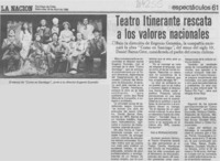 Teatro Itinerante rescata a los valores nacionales