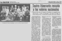 Teatro Itinerante rescata a los valores nacionales
