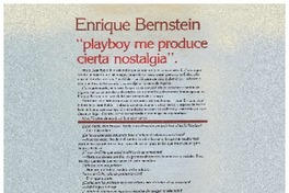 Enrique Bernstein "Playboy me produce cierta nostalgia"
