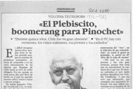 "El Plebiscito, boomerang para Pinochet"  [artículo].