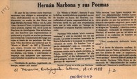 Hernán Narbona y sus poemas  [artículo].