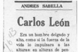 Carlos León  [artículo] Andrés Sabella.