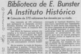 Biblioteca de E. Bunster a Instituto Histórico