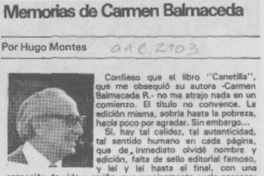 Memorias de Carmen Balmaceda