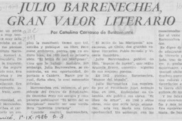 Julio Barrenechea, gran valor literario