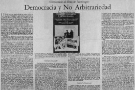 Comentario al libro de Boeninger, democracia y no arbitrariedad