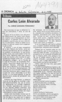 Carlos León Alvarado  [artículo] Jorge Gándara Fernández.