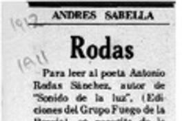 Rodas  [artículo] Andrés Sabella.