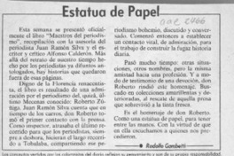 Estatua de papel  [artículo] Rodolfo Gambetti.