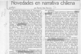 Novedades en narrativa chilena  [artículo] Ramón Díaz Eterovic.