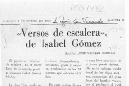 "Versos de escalera", de Isabel Gómez  [artículo] José Vargas Badilla.