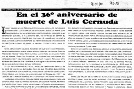En el 36° aniversario de muerte de Luis Cernuda  [artículo] Francisco Arias Solís