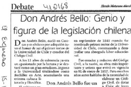Don Andrés Bello, genio y figura de la legislación chilena  [artículo]