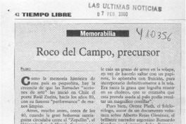 Roco del Campo, precursor  [artículo] Filebo