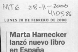 Marta Harnecker lanzó nuevo libro en España  [artículo]