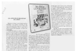 200 años de publicidad en Chile  [artículo]