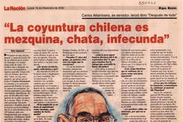 "La coyuntura chilena es mezquina, chata, infecunda"