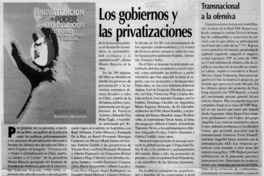 Los Gobiernos y las privatizaciones