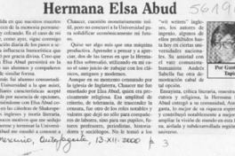 Hermana Elsa Abud  [artículo] Gustavo Tapia A.