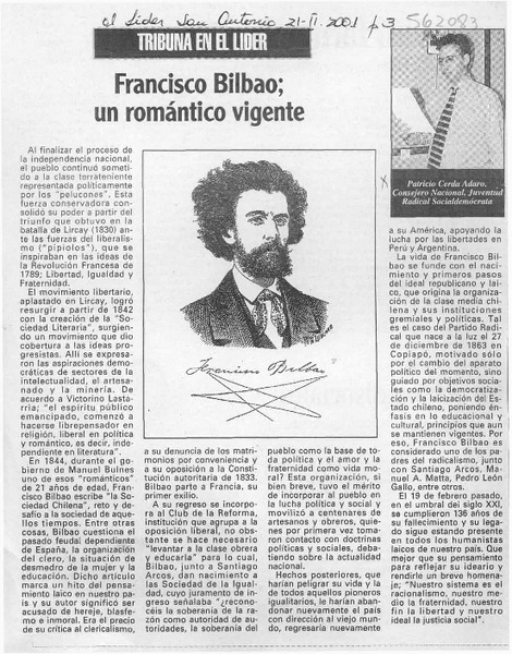 Francisco Bilbao, un romántico vigente  [artículo]
