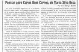 Poemas para Carlos René Correa, de María Silva Ossa