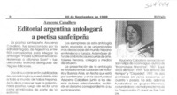 Editorial argentina antologará a poetisa sanfelipeña