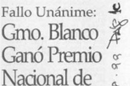 Gmo. Blanco ganó Premio nacional de Periodismo  [artículo]