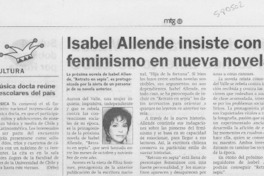Isabel Allende insiste con feminismo en nueva novela