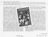 Culturas indígenas de Chile, un estudio preliminar  [artículo] Leonardo Piña