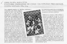 Culturas indígenas de Chile, un estudio preliminar  [artículo] Leonardo Piña