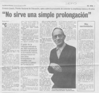 "No sirve una simple prolongación"  [artículo] Ricardo Urzúa