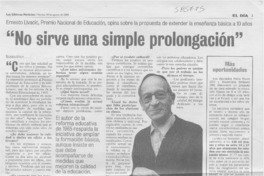 "No sirve una simple prolongación"  [artículo] Ricardo Urzúa