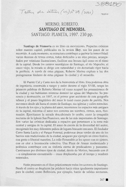 Santiago de memoria  [artículo] Daniela Goñi