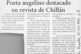 Poeta angelino destacado en revista de Chillán  [artículo]