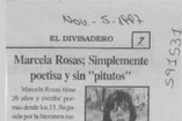 Marcela Rosas, simplemente poetisa y sin "pitutos"  [artículo]