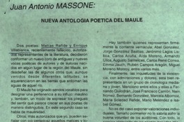 Nueva antología poética del Maule  [artículo] Juan Antonio Massone
