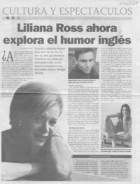 Liliana Ross ahora explora el humor inglés  [artículo] Claudio Aguilera