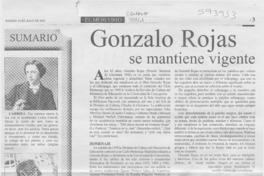 Gonzalo Rojas se mantiene vigente  [artículo]