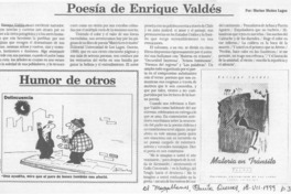 Poesía de Enrique Valdés  [artículo] Marino Muñoz Lagos