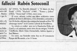 Duelo en el teatro, falleció Rubén Sotoconil  [artículo]