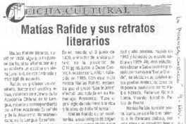 Matías Rafide y sus retratos literarios