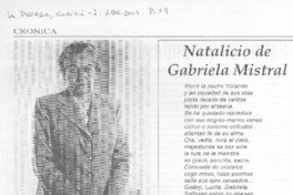 Hace 116 años nació Gabriela Mistral