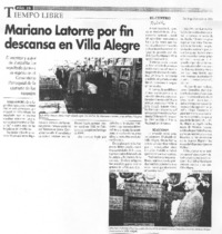 Mariano Latorre por fin descansa en Villa Alegre