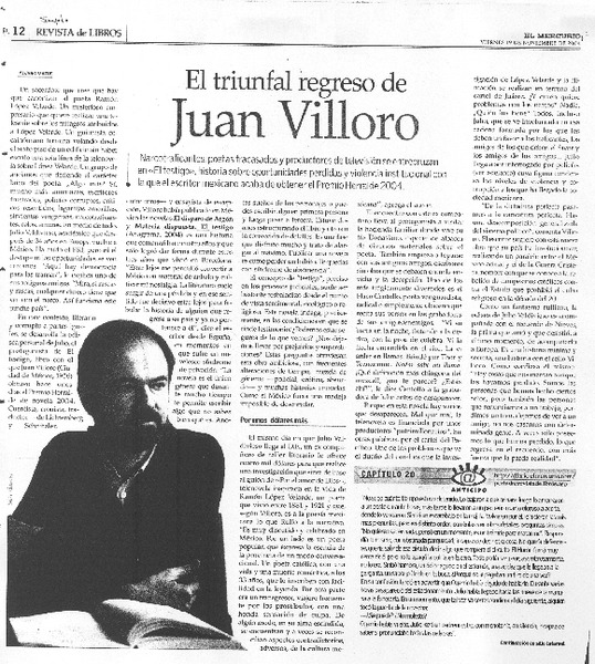 El trunfal regreso de Juan Villoro