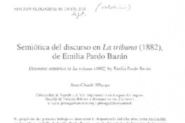 Semiótica del discuso en La Tribuna (1882), de Emilia Pardo Bazán