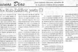Carlos Ruiz-Zaldívar, poeta (I)