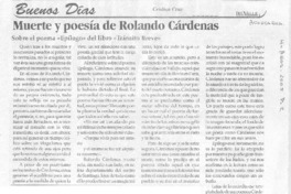 Muerte y poesía de Rolando Cárdenas.