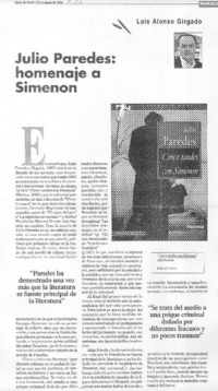 Julio Paredes: homenaje a Simenon
