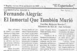 Fernando Alegría: El inmortal que también murió