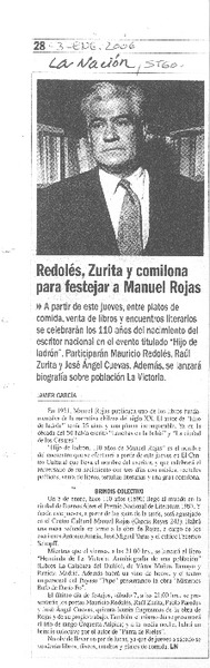 Redolés, Zurita y comilona para festejar a Manuel Rojas.